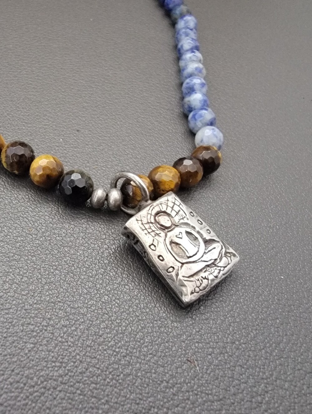 Jes Maharry Sterling Silver Spiritual Icon Pendant Rainbow Gemstone Necklace - Picture 2 of 6